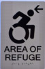 area of refuge arrow left Sign -Tactile Signs The Sensation line Ada sign