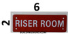 SIGN Riser Room  (Aluminium Reflective !!!, RED)