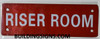 building sign Riser Room  (Aluminium Reflective !!!, RED)