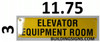 Elevator Equipment Room SIGNAGE (Yellow, Reflective, Aluminium)