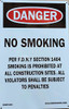 DOB Sign- NO SMOKING WORK SITE PER FDNY SECTION 1404