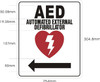 SAFETY SIGN AED AUTOMATED External DEFIBRILLATOR