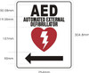 AED AUTOMATED External DEFIBRILLATOR  Safety Sign