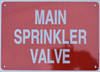 Main Sprinkler Valve Signage