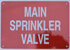 Main Sprinkler Valve   BUILDING SIGN