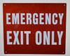Emergency EXIT ONLY Signage