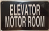 SIGNAGE ELEVATOR MOTOR ROOM  (BLACK Aluminium rust free)