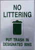 NO LITTERING Signage