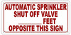 Automatic Sprinkler Shut Off Valve Signage