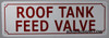 Building ROOF TANK FEED VALVE   sign