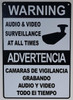 SIGN Warning Audio & Video Surveillance on Duty at All Times