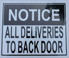 All Deliveries to Back Door