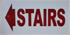 SIGNAGE Stairs (Arrow Left)  (White Background,Aluminium, )