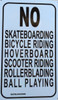 No Skateboarding Bicycle riding, Hoverboard scooter riding Rollerblading ball playing