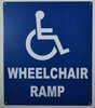 Wheelchair Accessible Ramp SIGN -The Pour Tous Blue LINE -Tactile Signs  Ada sign