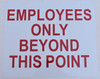 Employees ONLY Beyond This Point