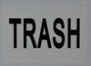 SIGNAGE TRASH  (STICKER) WHITE