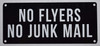 NO Flyers NO Junk Mail Signage