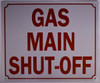 GAS MAIN SHUT-OFF HPD SIGN