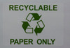 SIGNAGE RECYCLABLE PAPER ONLY  (WHITE,STICKER)