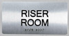 Riser Room Sign -Tactile Touch Braille Sign - The Sensation line -Tactile Signs  Ada sign