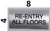 RE-Entry All Floors  Sign -Tactile Signs Tactile Signs Tactile Touch   Braille sign - The Sensation line