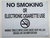 BUILDING SIGNAGE NYC Smoke free Act  "No Smoking or Electric cigarette Use" - With Warning