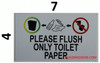 SIGNAGE PLEASE FLUSH ONLY TOILET PAPER