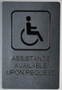 ADA-Assistance Available Upon Request Sign  - Tactile Touch Braille Sign- The Sensation line -Tactile Signs  Ada sign