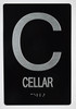 Cellar Floor Number Sign -Tactile Signs  ADA Compliant Sign.  -Tactile Signs  The Sensation line Ada sign