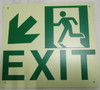 Exit Arrow Left Down Signage -Glow in The Dark Signage - Photoluminescent,High Intensity