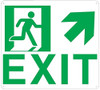 Exit Arrow UP Right Sign(Glow in The Dark Sign - Photoluminescent,High Intensity