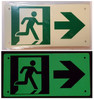 RUNNING MAN RIGHT ARROW Signage (Photoluminescent ,High Intensity