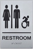 UNISEX ACCESSIBLE RESTROOM  Braille sign -Tactile Signs The sensation line   Braille sign