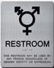 Gender Neutral Symbols Restroom Wall Sign (Silver)