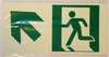 RUNNING MAN UP LEFT EXIT  -Glow-In-The-Dark High Intensity-Adhesive  (Photoluminescent ,High Intensity
