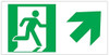 RUNNING MAN UP RIGHT EXIT Sign -Glow-In-The-Dark High Intensity-Adhesive Sign (Photoluminescent ,High Intensity