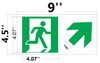 SIGN RUNNING MAN UP RIGHT EXIT  -Glow-In-The-Dark High Intensity-Adhesive  (Photoluminescent ,High Intensity