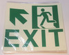 Exit Sign-UP Left -Adhesive Sign !! (Glow in The Dark Sign - Photoluminescent,High Intensity