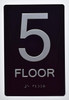 Floor Number Sign -Tactile Signs 5TH Floor Sign The Sensation line  Braille sign