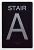 Stair A Sign -Stair Number Sign Black
