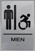 ADA SIGN MEN ACCESSIBLE RESTROOM  Braille sign -Tactile Signs  The sensation line