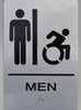 SILVER MEN ACCESSIBLE RESTROOM  Braille sign -Tactile Signs  The sensation line