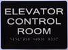 Elevator Control Room Sign   The Sensation line -Tactile Signs   Braille sign