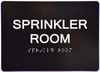 Sprinkler Room Sign -Tactile Signs  The Sensation line Ada sign