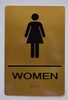 GOLD WOMEN Restroom Sign -Tactile Signs Tactile Signs