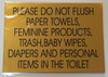 TOILET WARNING- PLEASE DO NOT FLUSH THESE ITEMS  BUILDING SIGN