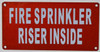 SIGN FIRE Sprinkler Riser Inside