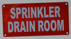 Sprinkler Drain Room Signage