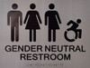 ADA SIGN GENDER NEUTRAL UNISEX ACCESSIBLE RESTROOM Sign -Tactile Signs